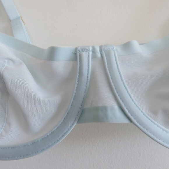 CUUP The Balconette Mesh Underwire Bra in Halo Light Pastel Blue - Size 32B - Picture 5 of 13